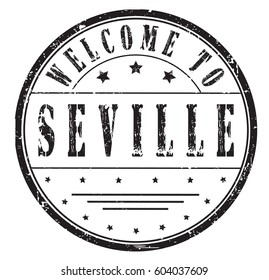 rubber stamp "welcome to Seville", vector illustration