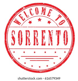 rubber stamp "welcome to Sorrento", vector illustration