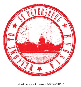 rubber stamp "welcome to St.Petersburg, Russia", vector illustration