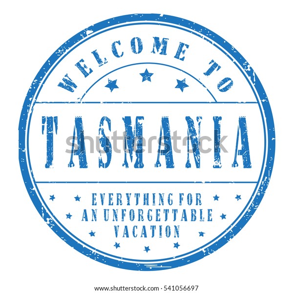 Rubber Stamp Tasmania Everything Stock Vector