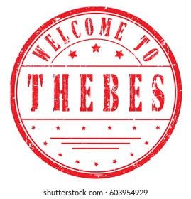 rubber stamp "welcome to Thebes", vector illustration