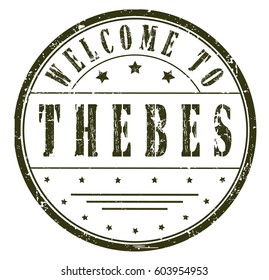 rubber stamp "welcome to Thebes", vector illustration