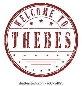 rubber stamp "welcome to Thebes", vector illustration