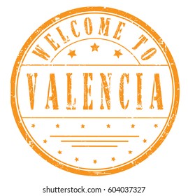 rubber stamp "welcome to Valencia", vector illustration