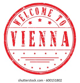 rubber stamp "welcome to Vienna", vector illustration