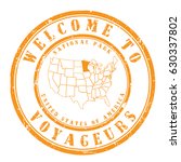 rubber stamp "welcome to Voyageurs", vector illustration