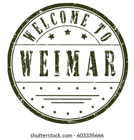 rubber stamp "welcome to Weimar", vector illustration