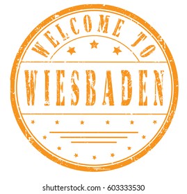 rubber stamp "welcome to Wiesbaden", vector illustration
