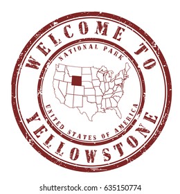 rubber stamp "welcome to Yellowstone", vector illustration
