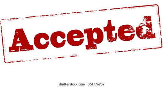 Rubber stamp with word accepted inside, vector illustration