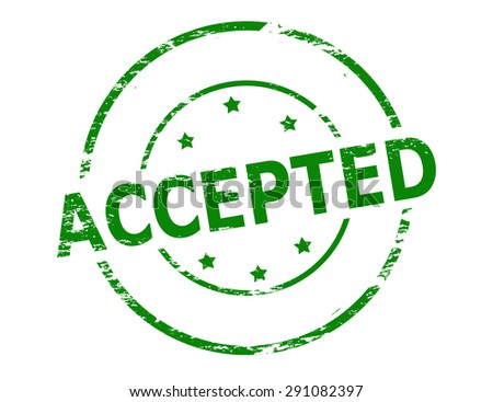 Rubber stamp with word accepted inside, vector illustration