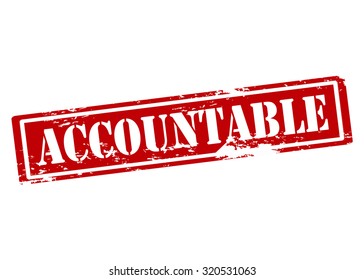 Rubber stamp with word accountable inside, vector illustration