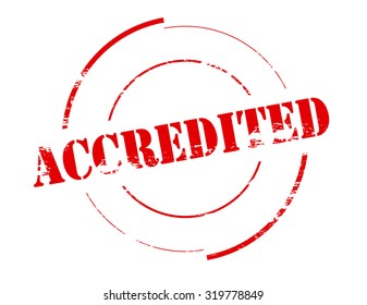 Rubber stamp with word accredited inside, vector illustration