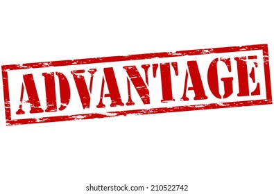 Rubber stamp with word advantage inside, vector illustration