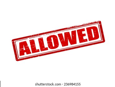 Rubber stamp with word allowed inside, vector illustration