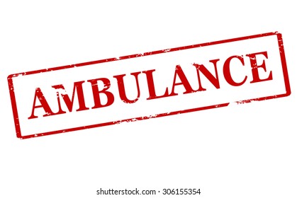 Rubber stamp with word ambulance inside, vector illustration