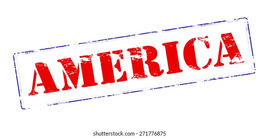 Rubber stamp with word America inside, vector illustration