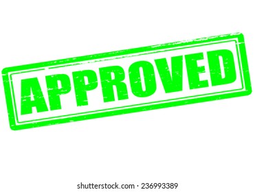 Rubber stamp with word approved inside, vector illustration
