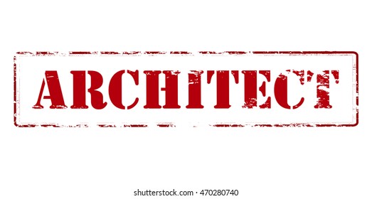 Rubber stamp with word architect inside, vector illustration