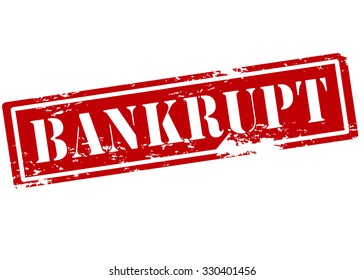 Rubber stamp with word bankrupt inside, vector illustration