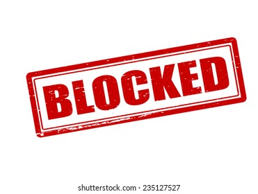 Rubber stamp with word blocked inside, vector illustration