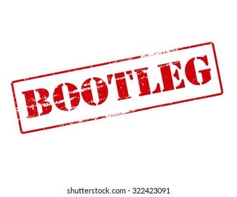 Rubber stamp with word bootleg inside, vector illustration