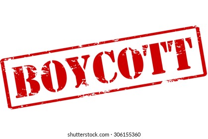 Rubber Stamp With Word Boycott Inside, Vector Illustration