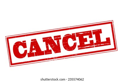 Rubber stamp with word cancel inside, vector illustration