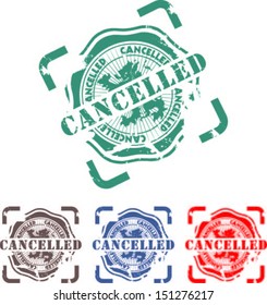  rubber stamp with the word cancelled