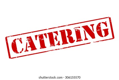 Rubber stamp with word catering inside, vector illustration