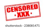Rubber stamp with word censored inside, vector illustration