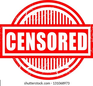 rubber stamp with the word censored inside