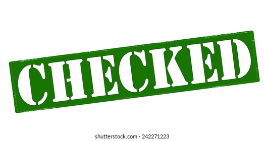 Rubber stamp with word checked inside, vector illustration
