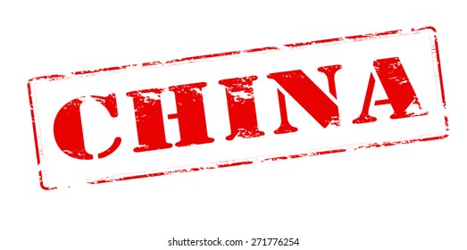 Rubber stamp with word Chine inside, vector illustration
