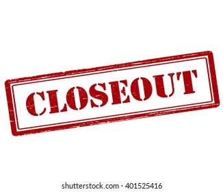 Rubber stamp with word closeout inside, vector illustration`