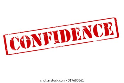 Rubber stamp with word confidence inside, vector illustration