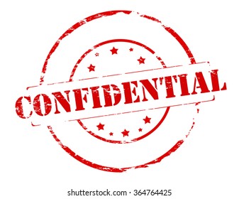 Rubber stamp with word confidential inside, vector illustration