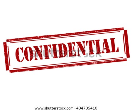 Rubber stamp with word confidential inside, vector illustration