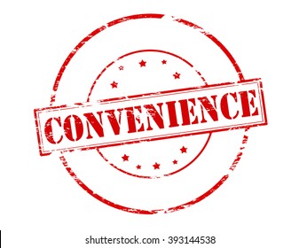 Rubber stamp with word convenience inside, vector illustration