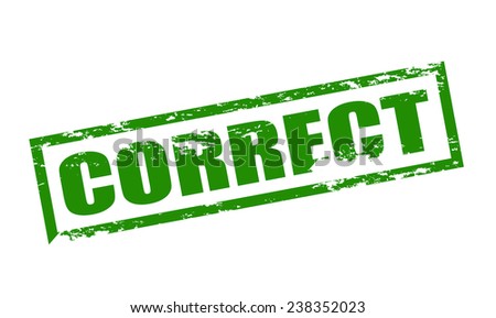 Rubber stamp with word correct inside, vector illustration