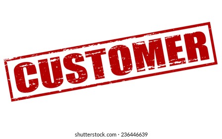 Rubber stamp with word customer inside, vector illustration