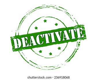 Rubber stamp with word deactivate inside, vector illustration