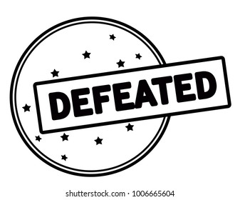 Rubber stamp with word defeated inside, vector illustration