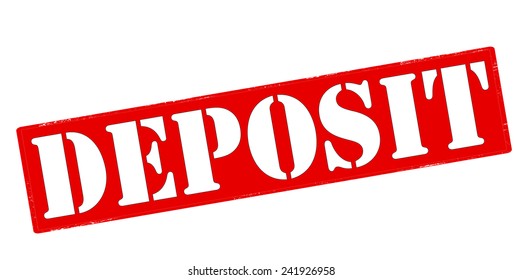 Rubber stamp with word deposit inside, vector illustration