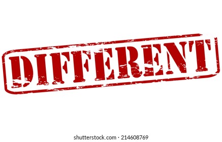 Rubber stamp with word different inside, vector illustration