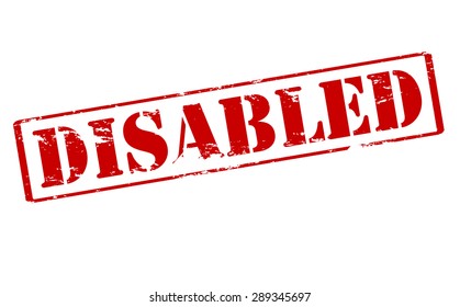 Rubber stamp with word disabled inside, vector illustration