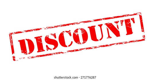 Rubber stamp with word discount inside, vector illustration