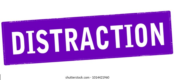 Rubber stamp with word distraction inside, vector illustration