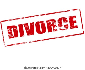 Rubber stamp with word divorce inside, vector illustration