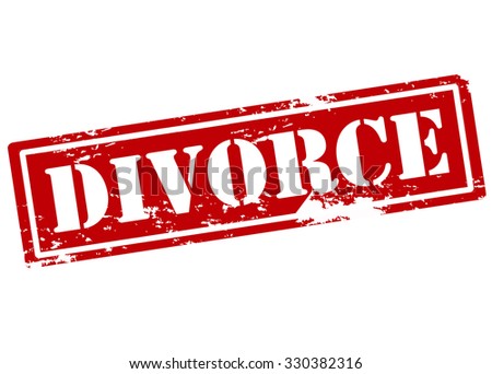 Rubber stamp with word divorce inside, vector illustration